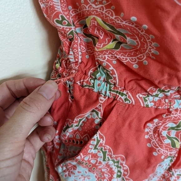 Gap Kids Paisley Coral Pink Romper One Piece Outfit Large - Picture 4 of 8